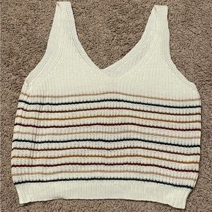 Medium, knit, white tank top